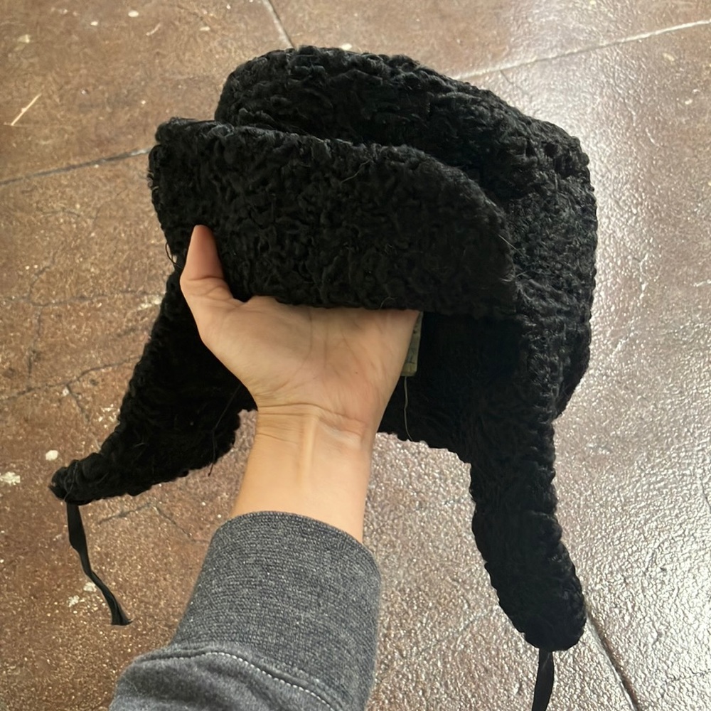 Lambs fur vintage hat